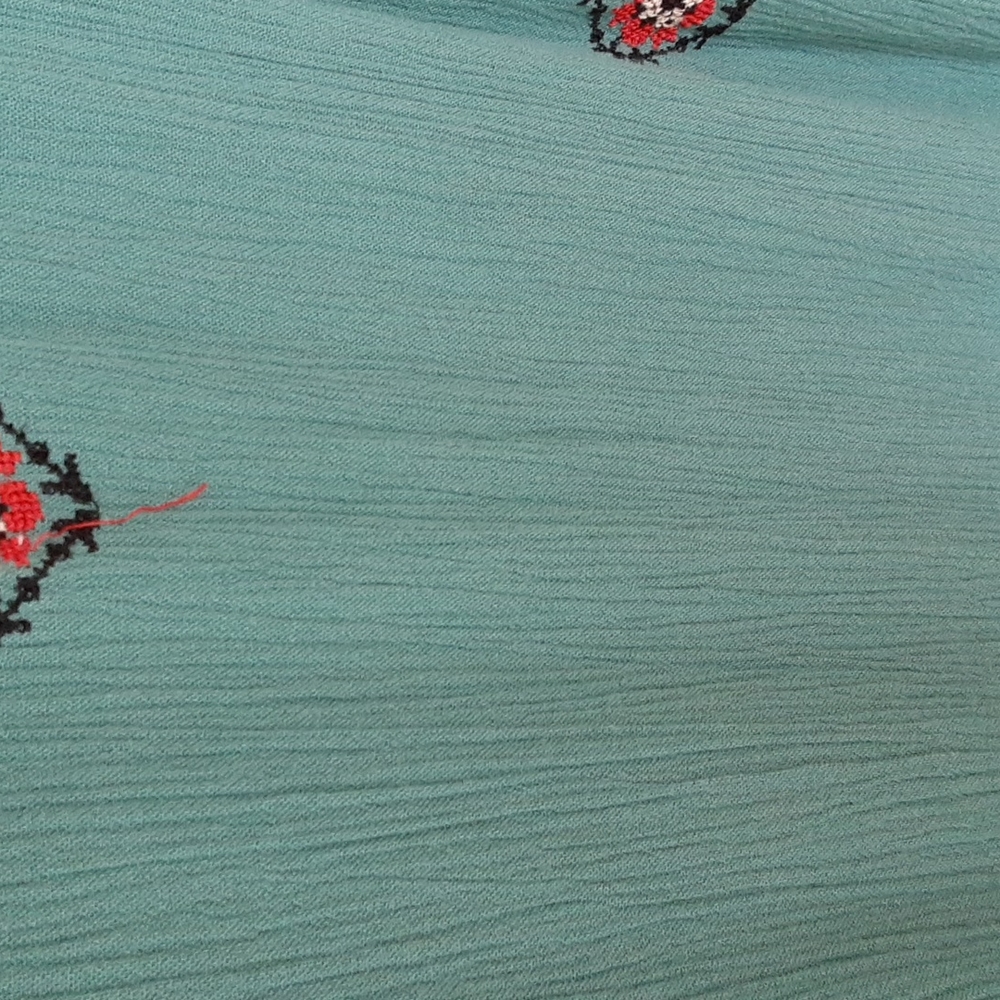 Sundance sz M pit 19 inches maxi dress with embroidery sea foam green color - Picture 6 of 11